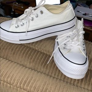 White Platform Converse